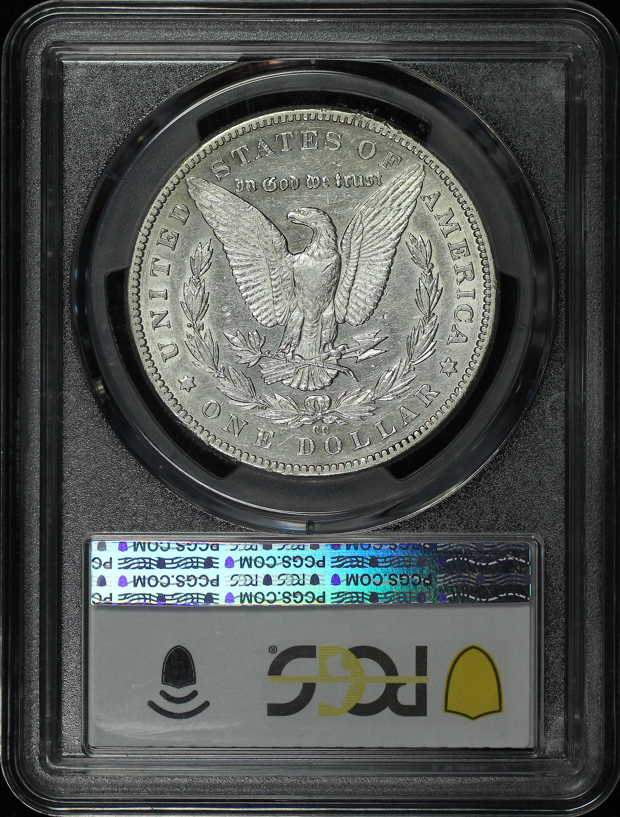 Reverse of this 1889-CC Morgan Dollar PCGS AU-50