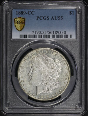 Obverse of this 1889-CC Morgan Dollar PCGS AU-55