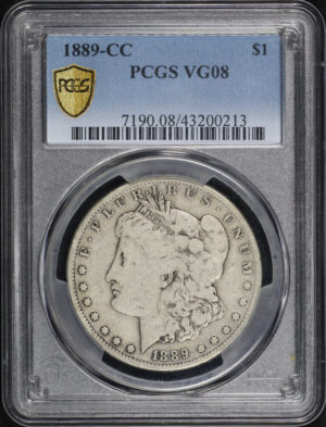 Obverse of this 1889-CC Morgan Dollar PCGS VG-08