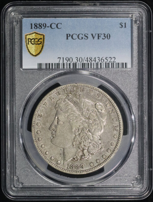 Obverse of this 1889-CC Morgan Dollar PCGS VF-30
