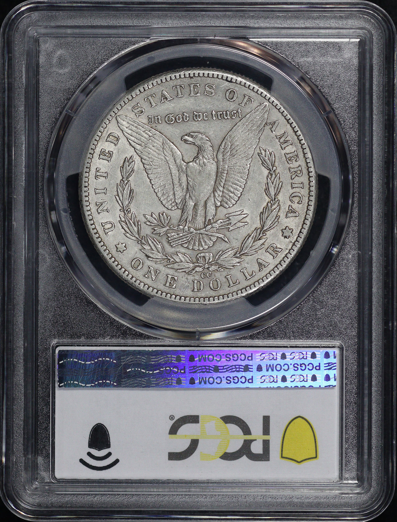 Reverse of this 1889-CC Morgan Dollar PCGS AU-50