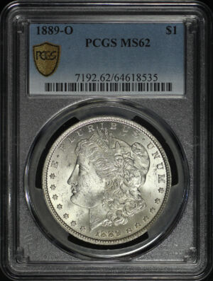Obverse of this 1889-O Morgan Dollar PCGS MS-62