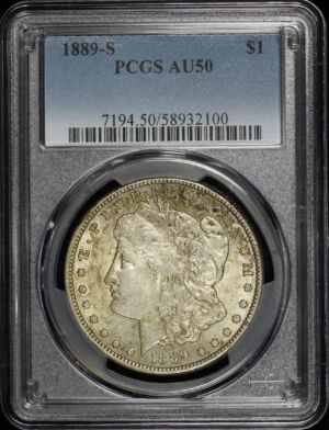Obverse of this 1889-S Morgan Dollar PCGS AU-50