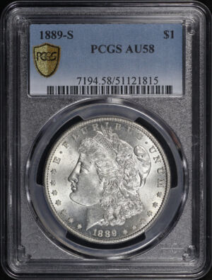 Obverse of this 1889-S Morgan Dollar PCGS AU-58