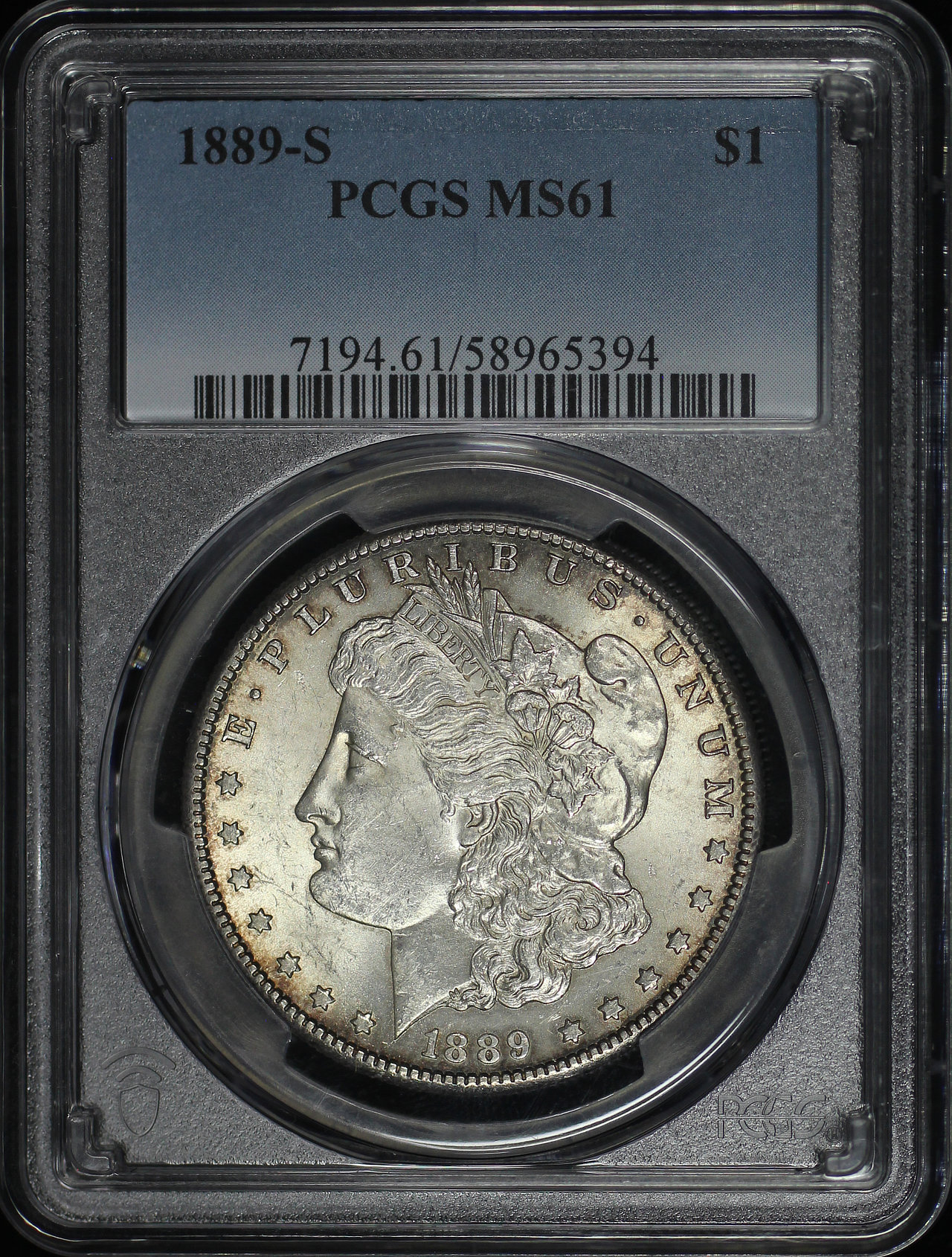 Obverse of this 1889-S Morgan Dollar PCGS MS-61