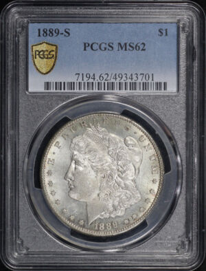 Obverse of this 1889-S Morgan Dollar PCGS MS-62