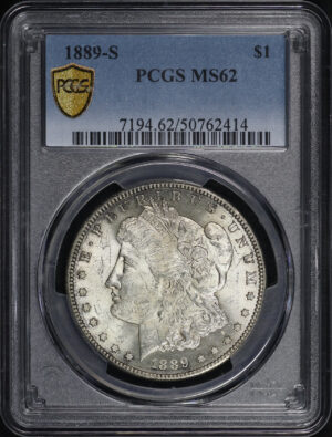 Obverse of this 1889-S Morgan Dollar PCGS MS-62