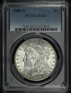 Obverse of this 1889-S Morgan Dollar PCGS MS-62