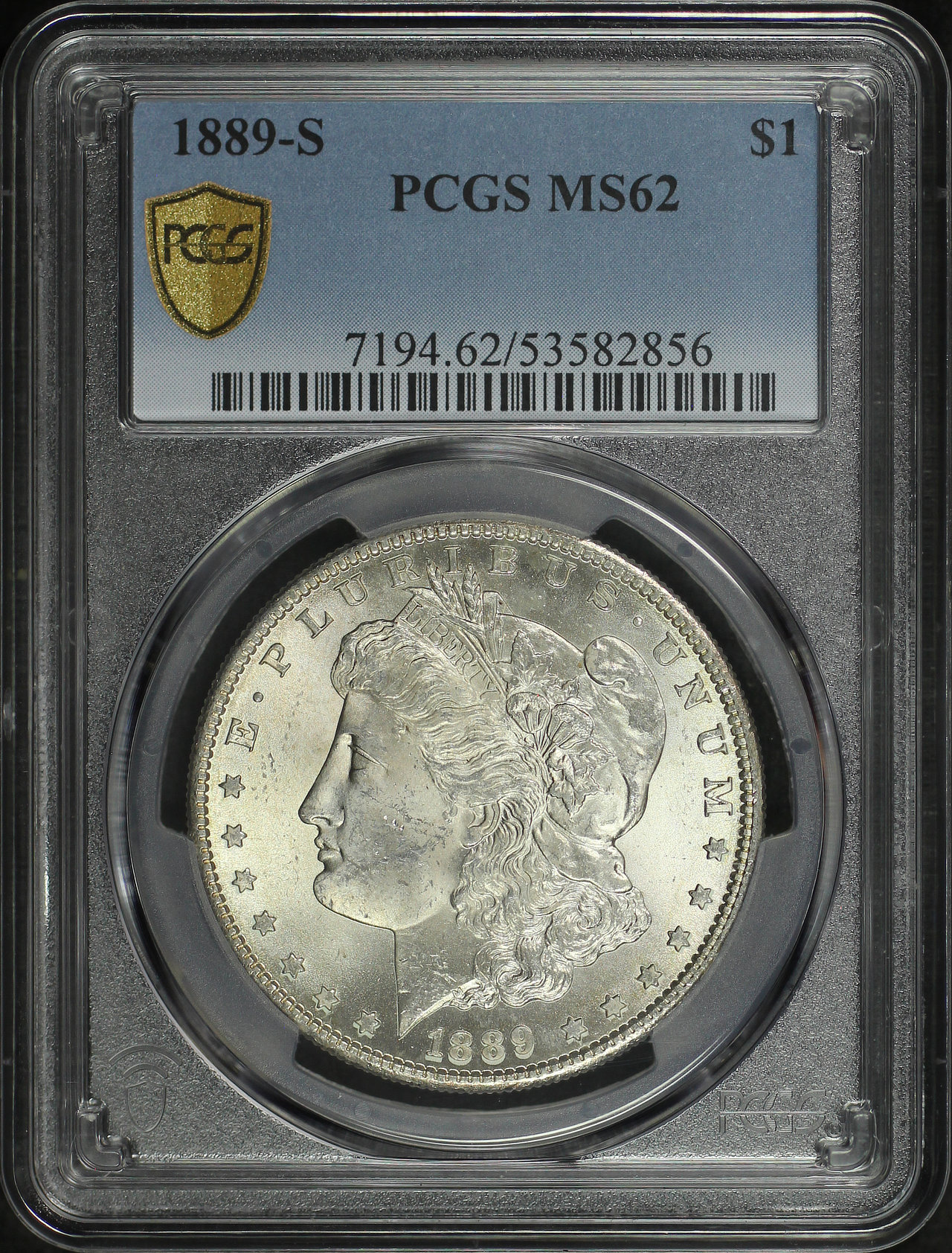 Obverse of this 1889-S Morgan Dollar PCGS MS-62