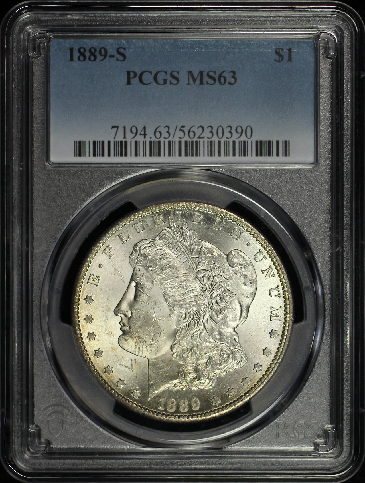 Obverse of this 1889-S Morgan Dollar PCGS MS-63