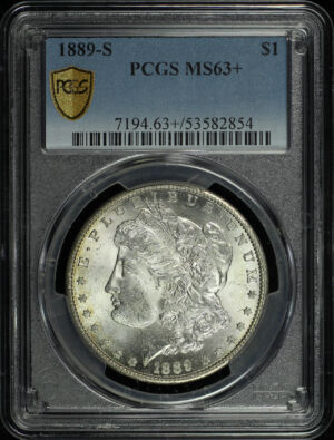 Obverse of this 1889-S Morgan Dollar PCGS MS-63+