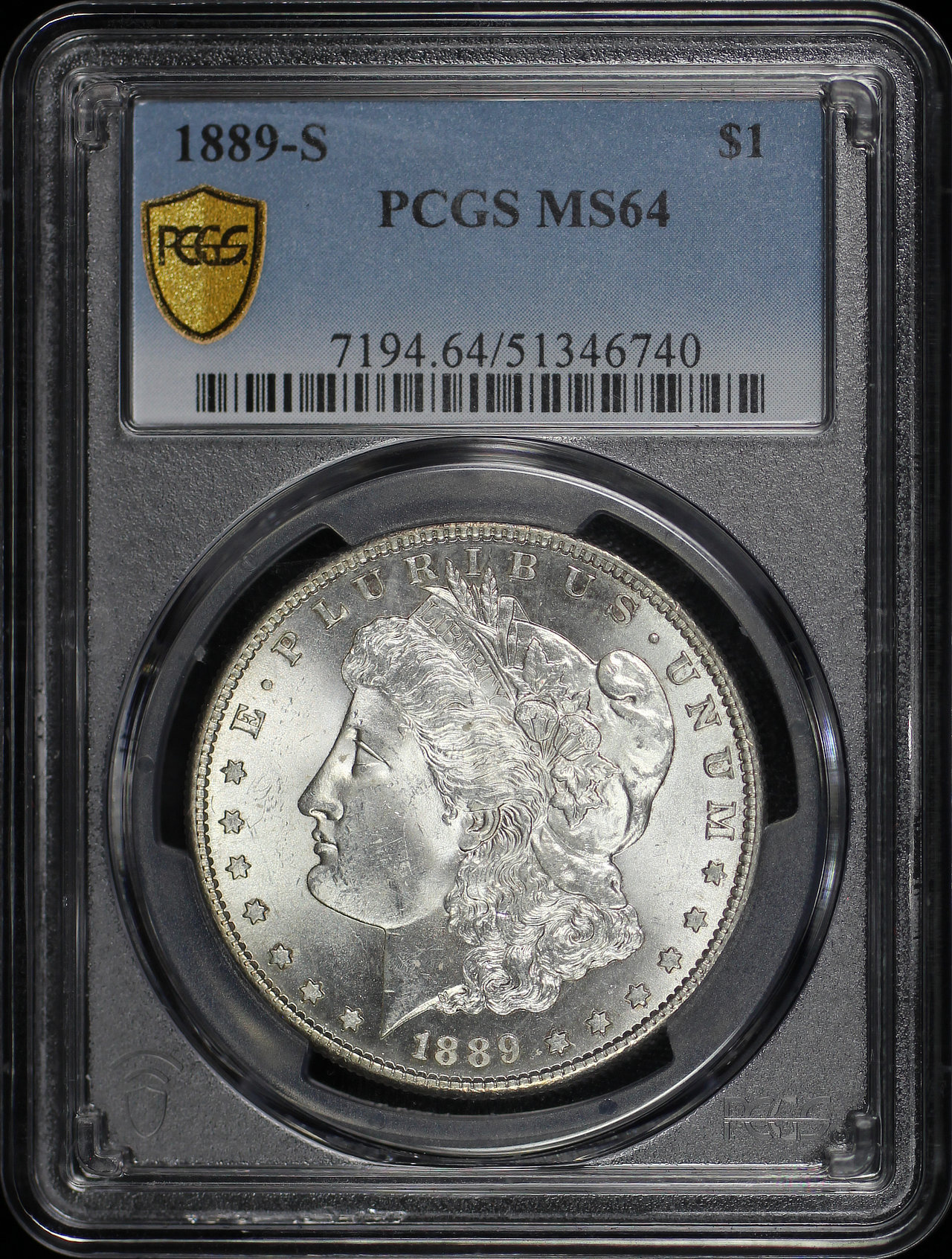 Obverse of this 1889-S Morgan Dollar PCGS MS-64