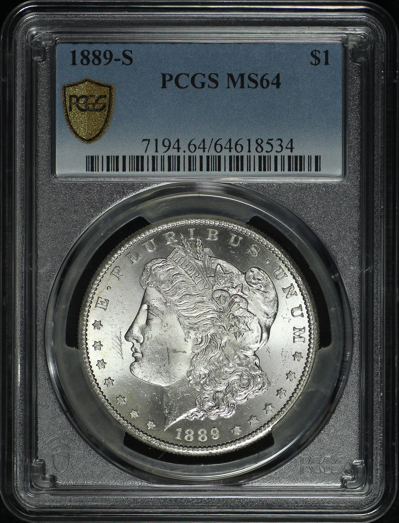 Obverse of this 1889-S Morgan Dollar PCGS MS-64