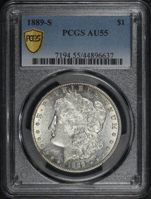 Obverse of this 1889-S Morgan Dollar PCGS AU-55