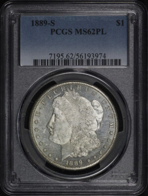 Obverse of this 1889-S Morgan Dollar PCGS MS-62 PL