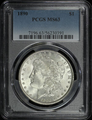 Obverse of this 1890 Morgan Dollar PCGS MS-63
