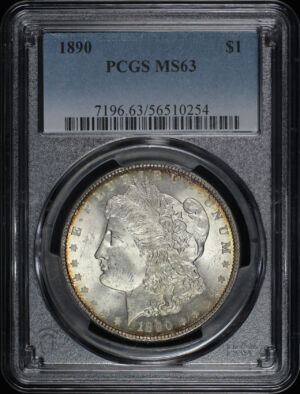 Obverse of this 1890 Morgan Dollar PCGS MS-63