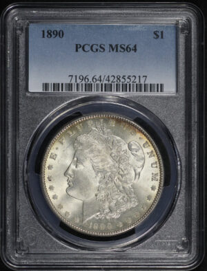 Obverse of this 1890 Morgan Dollar PCGS MS-64