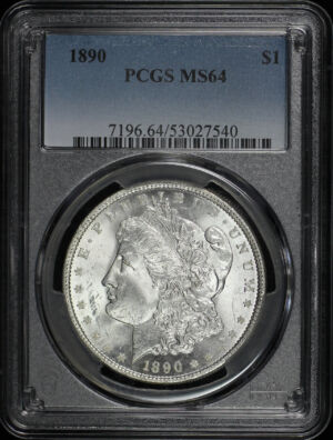 Obverse of this 1890 Morgan Dollar PCGS MS-64