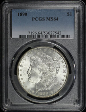 Obverse of this 1890 Morgan Dollar PCGS MS-64