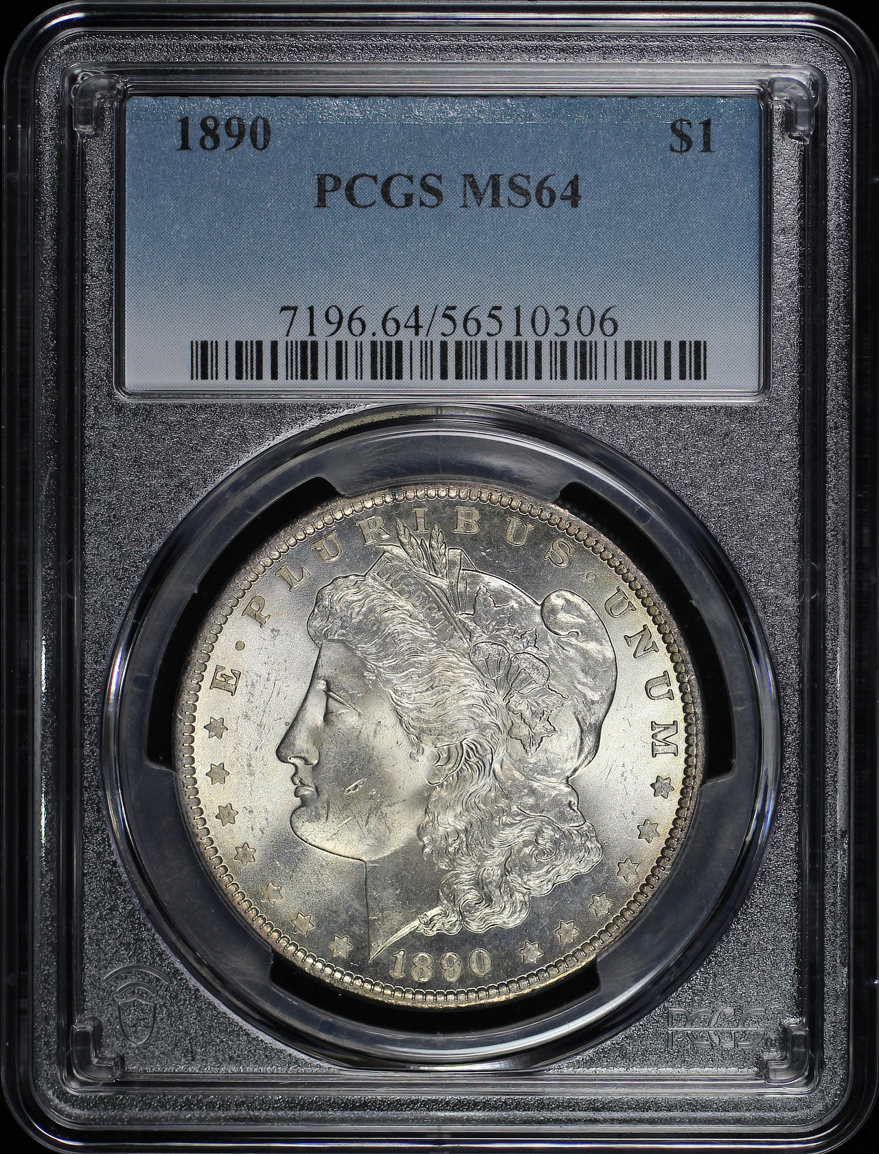 Obverse of this 1890 Morgan Dollar PCGS MS-64