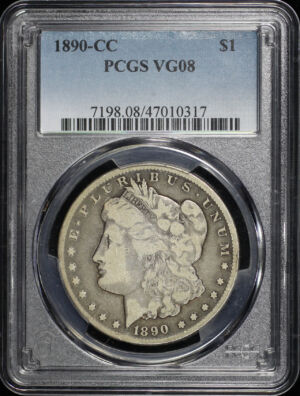 Obverse of this 1890-CC Morgan Dollar PCGS VG-08