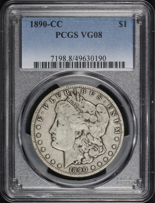 Obverse of this 1890-CC Morgan Dollar PCGS VG-08