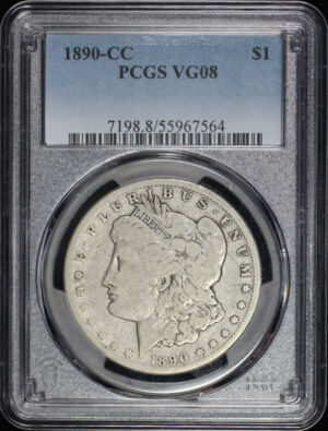 Obverse of this 1890-CC Morgan Dollar PCGS VG-08