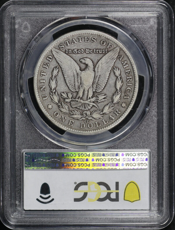 Reverse of this 1890-CC Morgan Dollar PCGS F-12