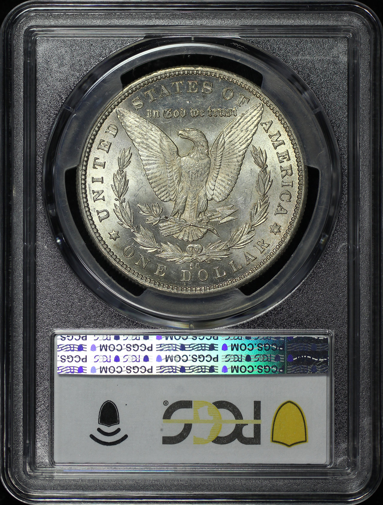 Reverse of this 1890-CC Morgan Dollar PCGS AU-58