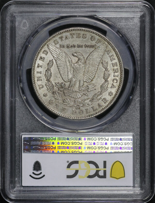 Reverse of this 1890-CC Morgan Dollar PCGS AU-58