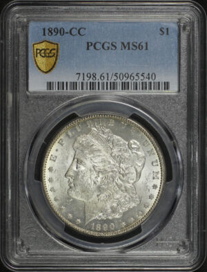 Obverse of this 1890-CC Morgan Dollar PCGS MS-61