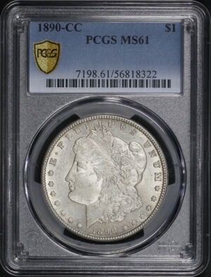 Obverse of this 1890-CC Morgan Dollar PCGS MS-61