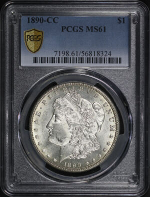 Obverse of this 1890-CC Morgan Dollar PCGS MS-61