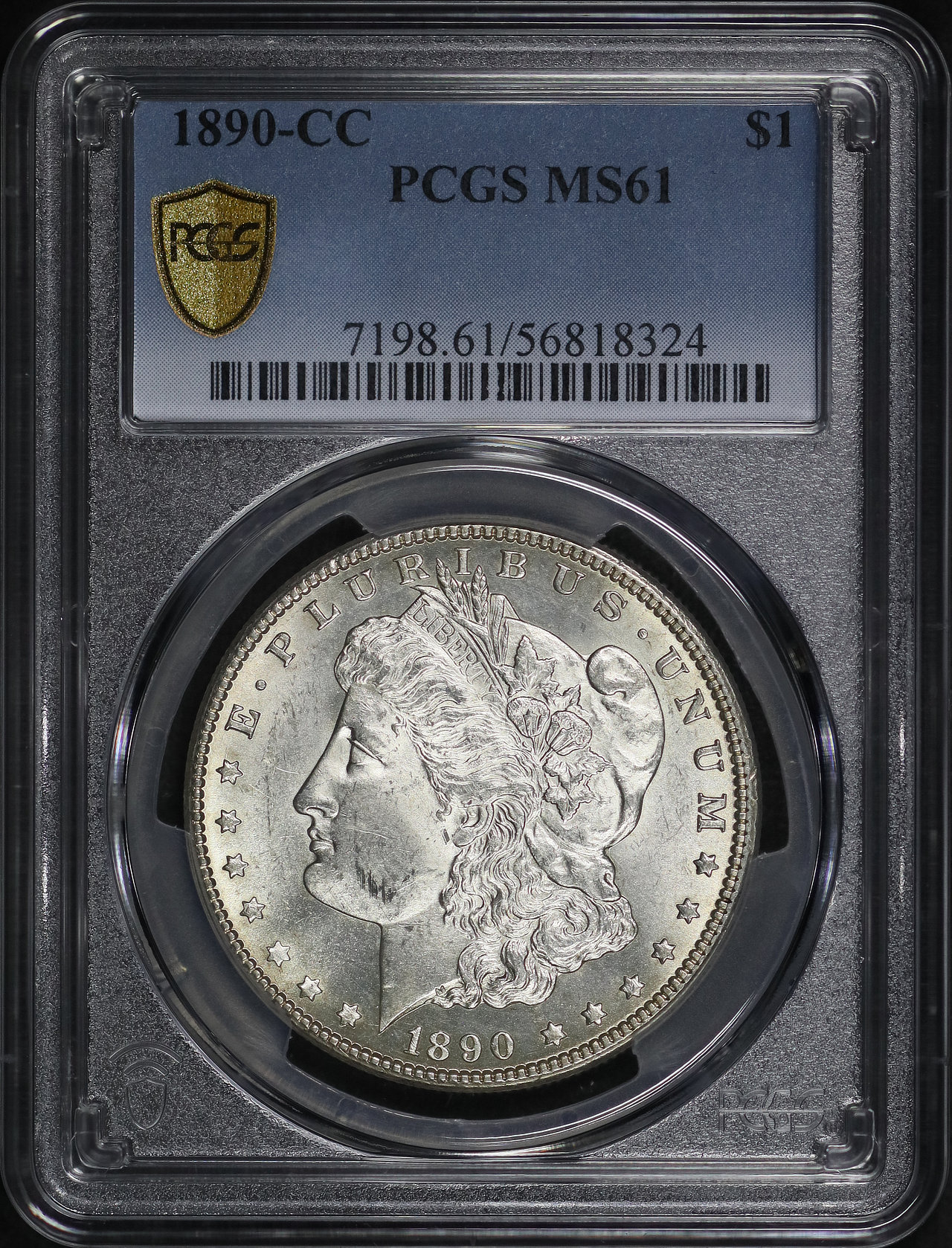Obverse of this 1890-CC Morgan Dollar PCGS MS-61