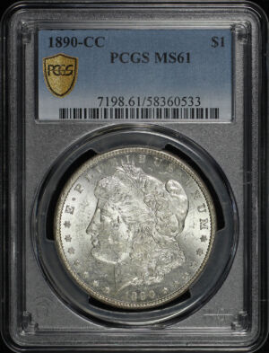 Obverse of this 1890-CC Morgan Dollar PCGS MS-61