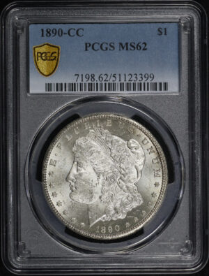 Obverse of this 1890-CC Morgan Dollar PCGS MS-62