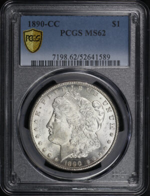 Obverse of this 1890-CC Morgan Dollar PCGS MS-62