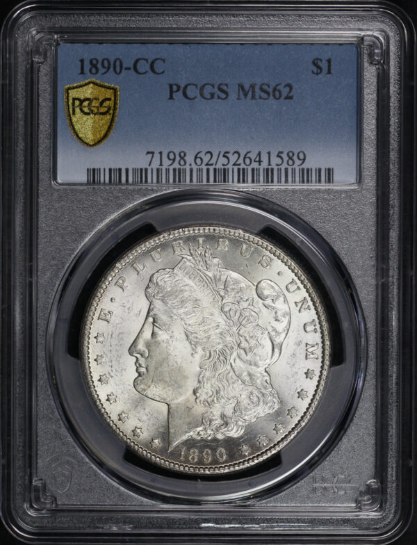Obverse of this 1890-CC Morgan Dollar PCGS MS-62