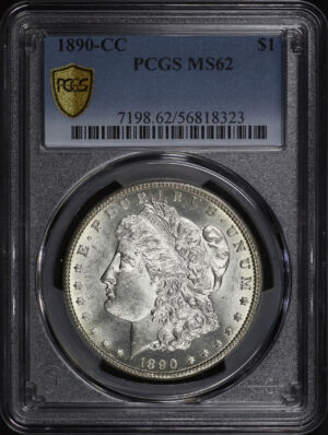 Obverse of this 1890-CC Morgan Dollar PCGS MS-62