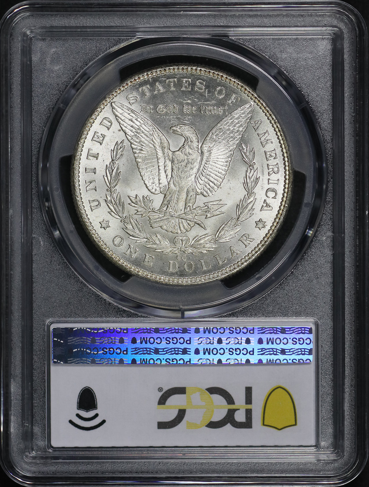 Reverse of this 1890-CC Morgan Dollar PCGS MS-62