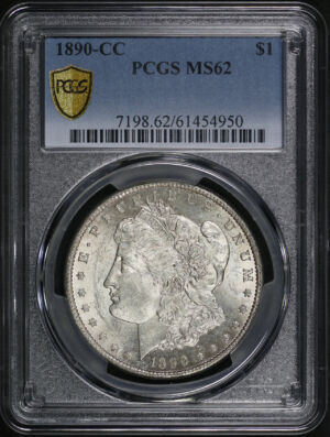 Obverse of this 1890-CC Morgan Dollar PCGS MS-62