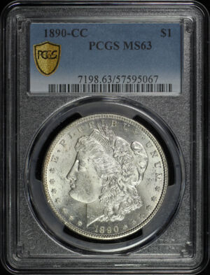 Obverse of this 1890-CC Morgan Dollar PCGS MS-63