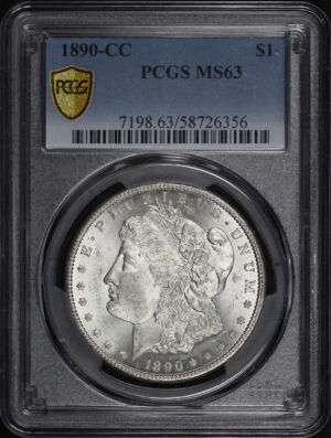 Obverse of this 1890-CC Morgan Dollar PCGS MS-63