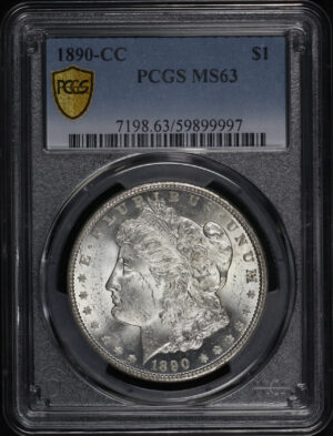 Obverse of this 1890-CC Morgan Dollar PCGS MS-63