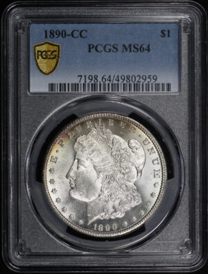 Obverse of this 1890-CC Morgan Dollar PCGS MS-64