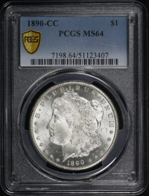 Obverse of this 1890-CC Morgan Dollar PCGS MS-64