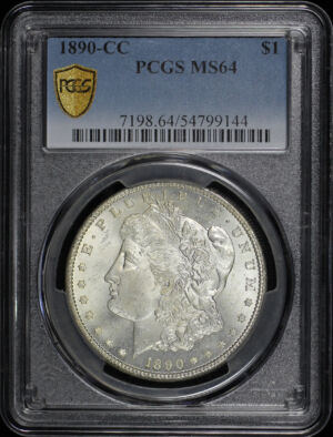 Obverse of this 1890-CC Morgan Dollar PCGS MS-64