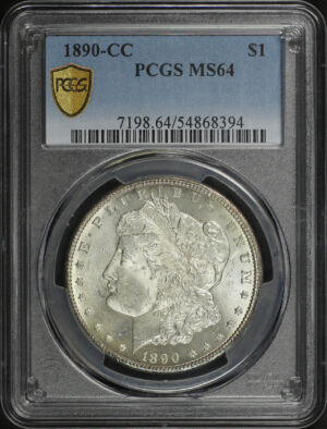 Obverse of this 1890-CC Morgan Dollar PCGS MS-64