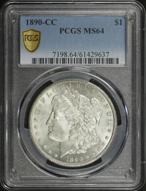 Obverse of this 1890-CC Morgan Dollar PCGS MS-64